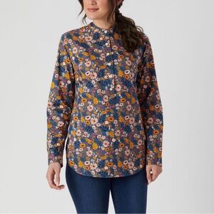 Duluth Trading Co Printmaker Mushroom Blouse- small